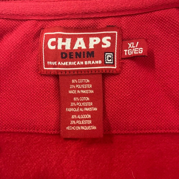 Chaps Denim Vintage Long Sleeved 1/4 inch zip top Size XL - Picture 5 of 10